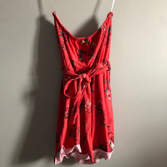 Red Floral Romper - Picture 1 of 4